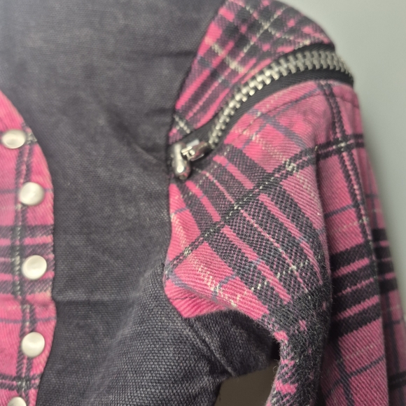 Lip Service Plaid Pink and Black Women's Jacket - Picture 15 of 15